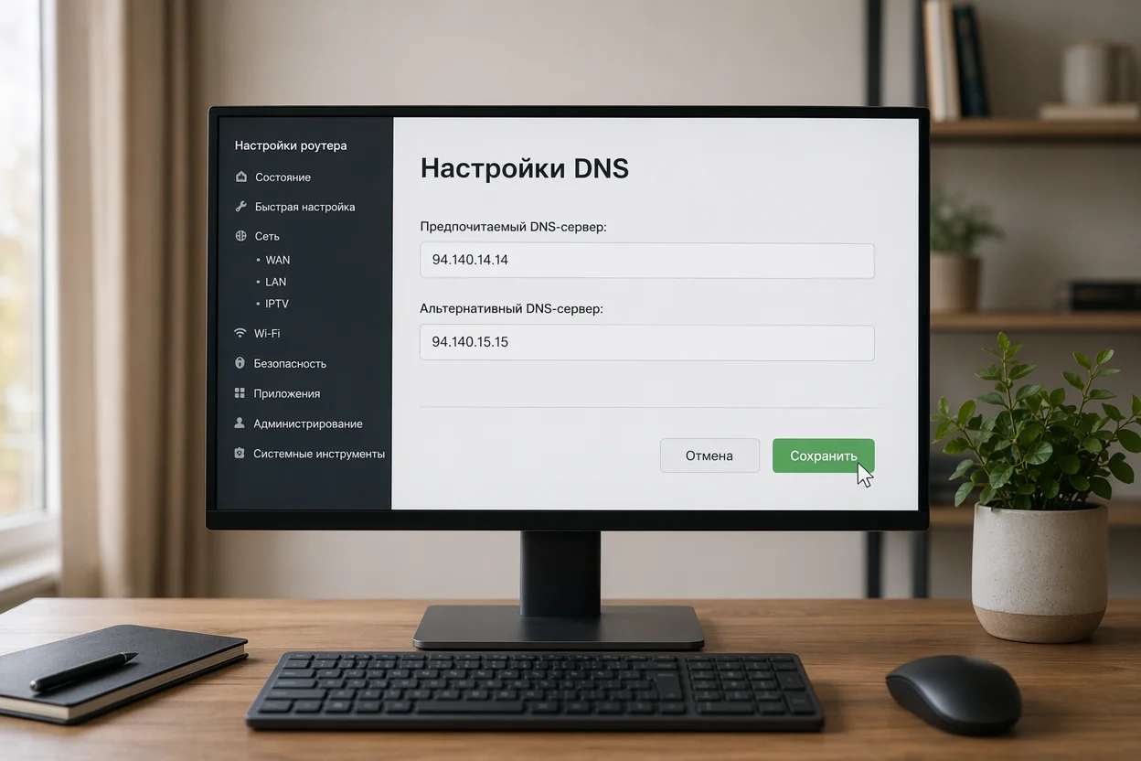 Как работает белый интернет шаг 2: настройка DNS-фильтрации в параметрах роутера