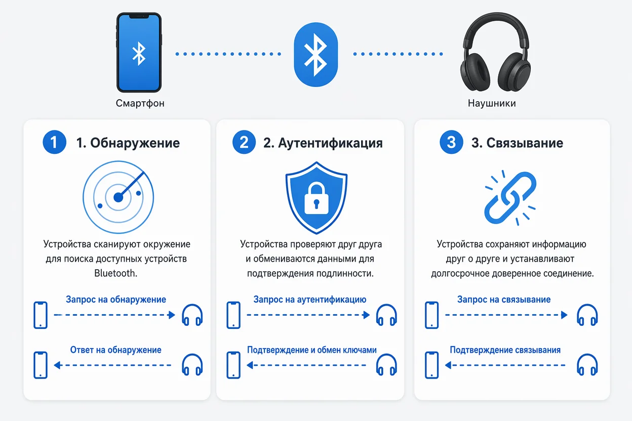 Как работает Bluetooth сопряжение — этапы подключения двух устройств