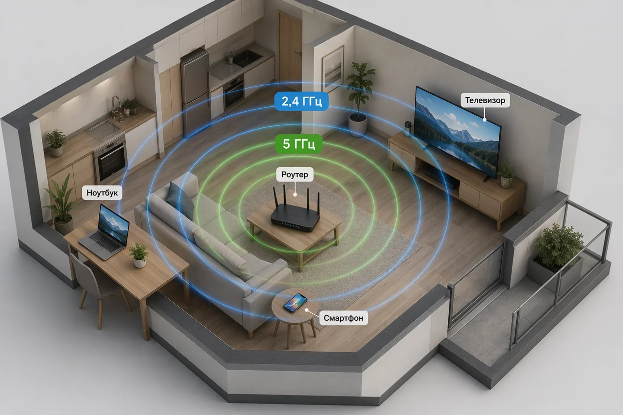 Как работает Wi-Fi сигнал — схема распространения радиоволн от роутера к устройствам