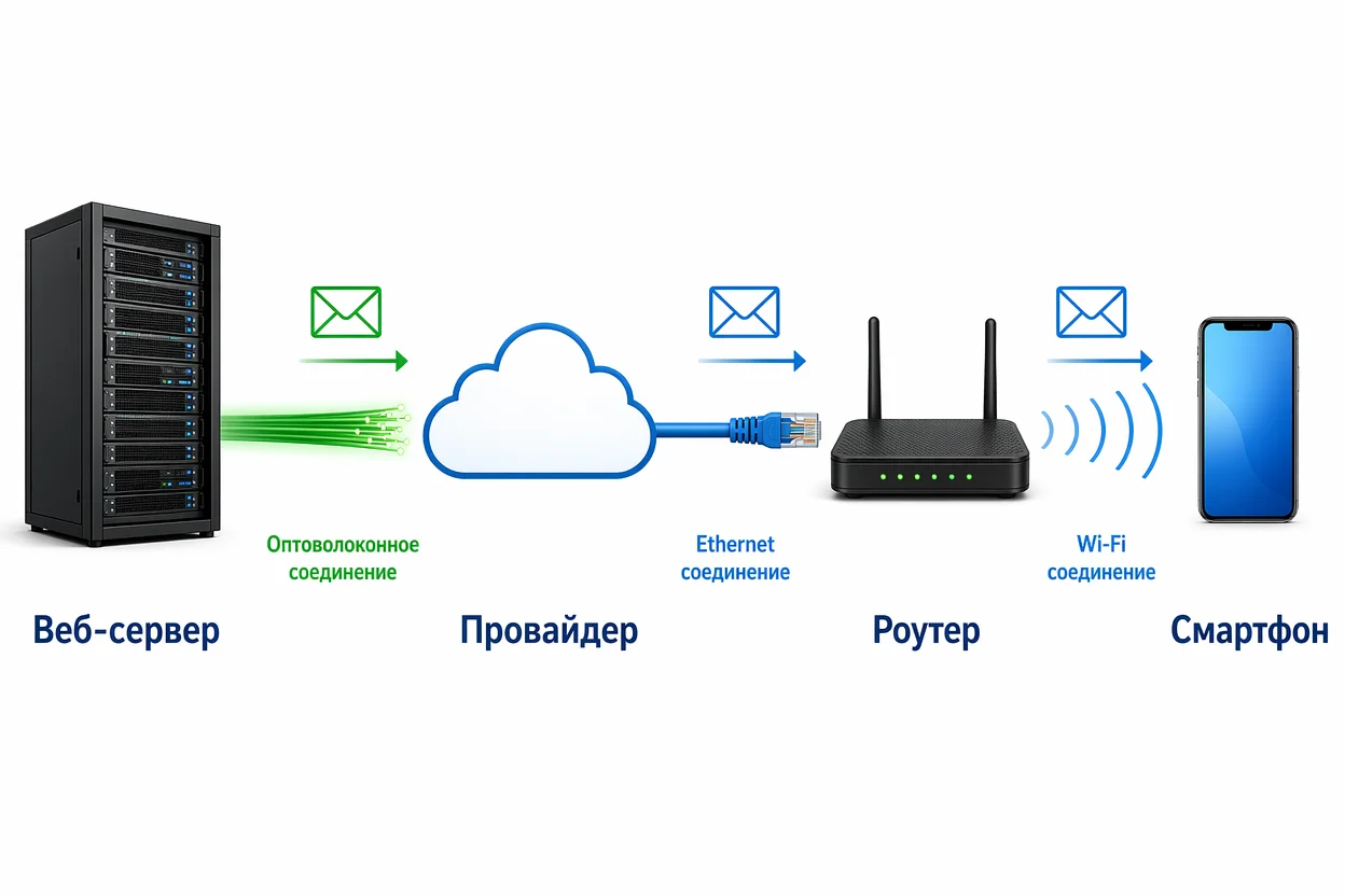 Как работает Wi-Fi интернет — путь данных от сервера через провайдера к смартфону по воздуху