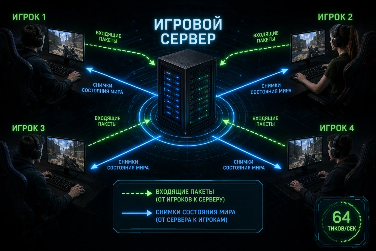 Как работают интернет игры шаг 3: синхронизация состояния мира между игроками на сервере