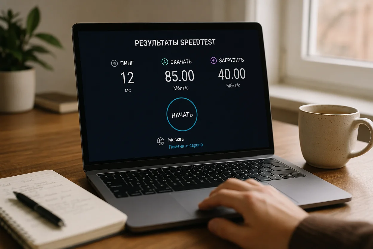 Как работают интернет звонки шаг 1: проверка скорости соединения через Speedtest